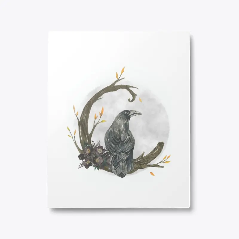 Crow And Moon Branch