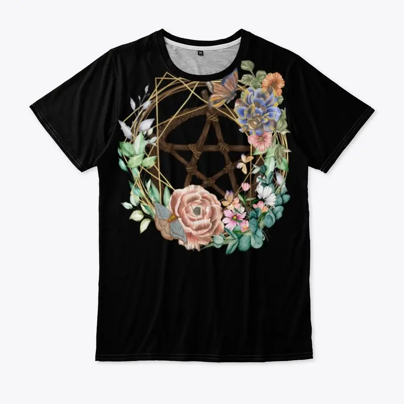 Pentagram and Flowers